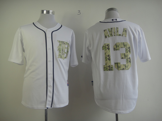 Men Detroit Tigers #13 Avila White Camo MLB Jerseys->detroit tigers->MLB Jersey